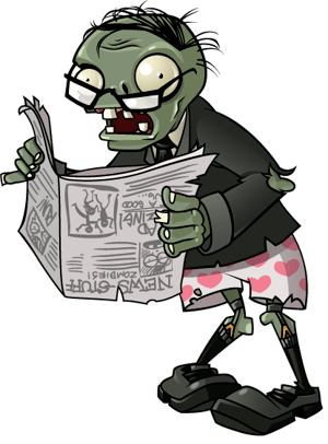 This is the Avatar Image for the Newspaper Zombie (PVZ) AI Voice and Text to Speech Generator